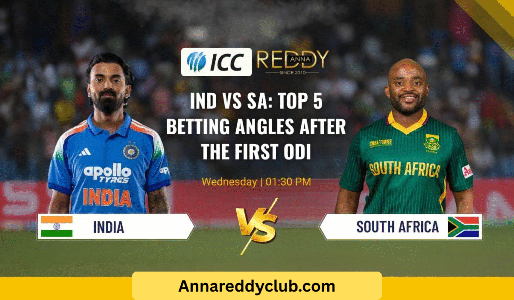 IND vs SA: Top 5 Betting Angles After the First ODI – Reddy Anna Book Guide