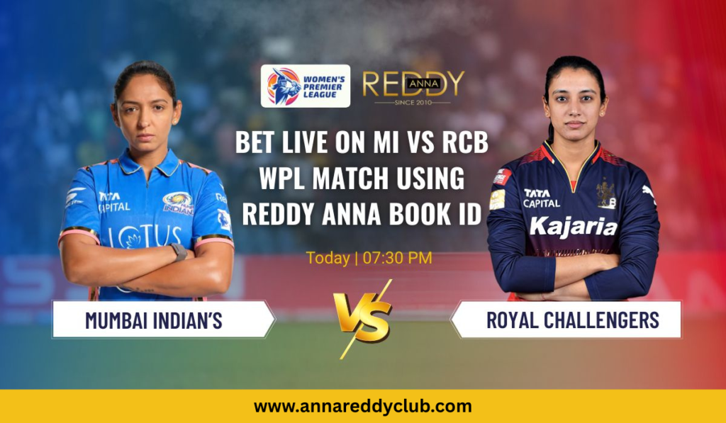 Bet Live on MI vs RCB WPL Match Using Reddy Anna Book ID