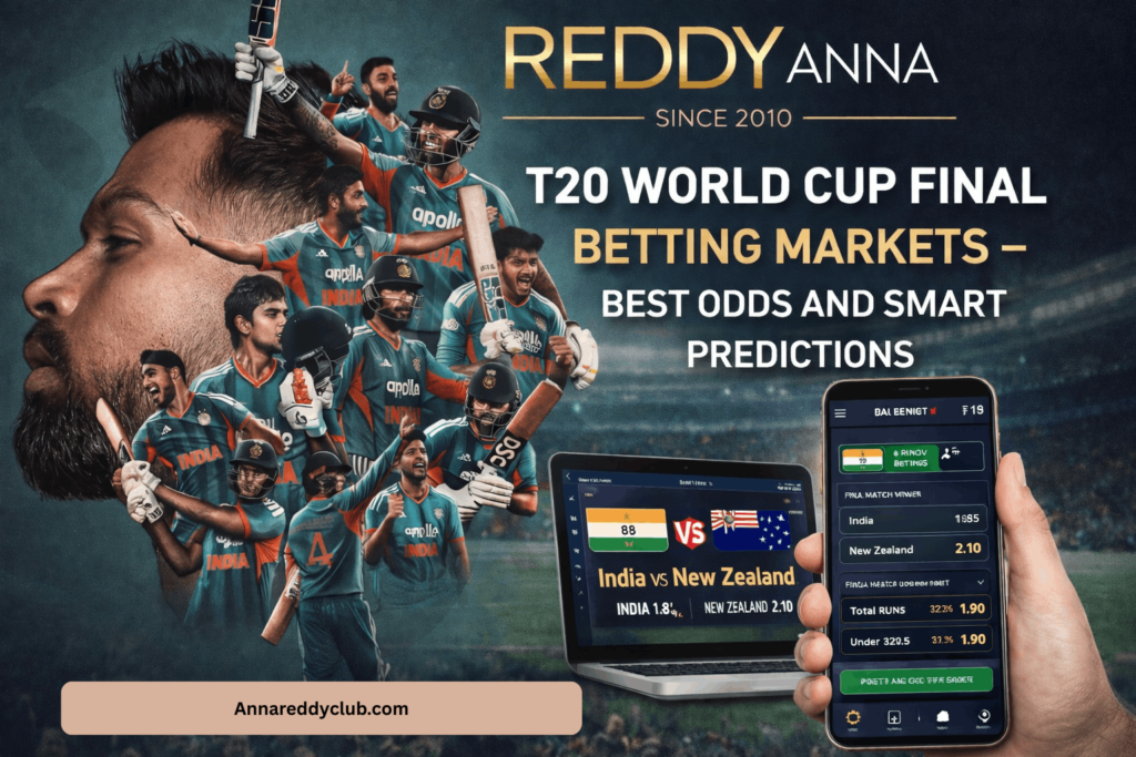 Reddy Anna T20 World Cup Final Betting Markets – Best Odds and Smart Predictions